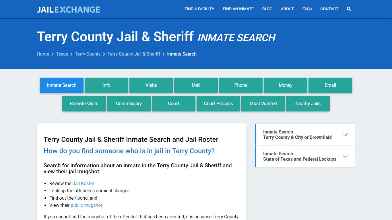 Terry County Jail & Sheriff Inmate Search - Jail Exchange